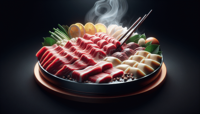 Close-up of tenderized meat in shabu-shabu, showcasing smooth, juicy texture enhancing dining experience.