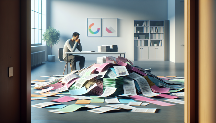 Understanding Debt Consolidation: Impact on Future Loans Explained | DCL Understanding Debt Consolidation: A visual representation of a person consolidating colorful debt papers into one clear document in a tranquil office, symbolizing financial relief.