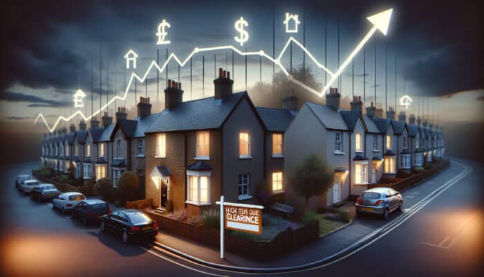 Graph illustrating fluctuations in the UK house clearance market prices in relation to economic indicators and conditions.