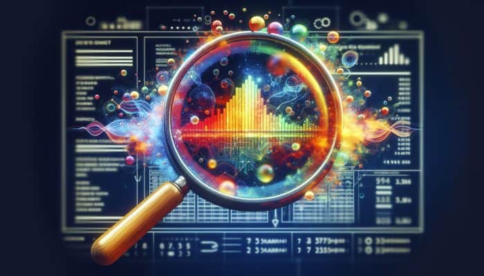 Understanding Debt Consolidation: A Comprehensive Guide | DCL A detailed credit score report with a magnifying glass focusing on the "Immediate Effects of Debt Consolidation" section, showcasing dynamic graphs and numerical data.