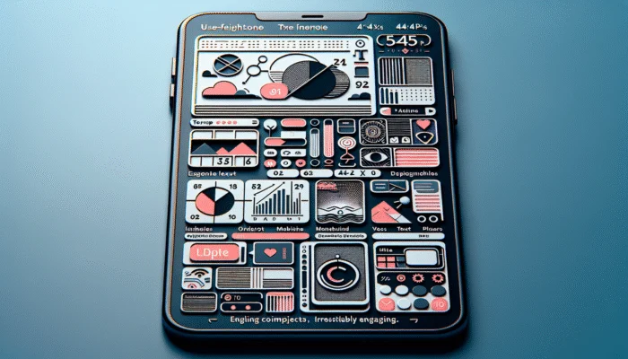 Smartphone screen showcasing large, user-friendly 44x44 pixel buttons, enhancing usability.