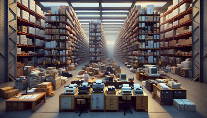 Strategies for Clearing UK Commercial Spaces: Detailed space assessment in UK commercial settings, measuring and cataloguing in warehouse and office.