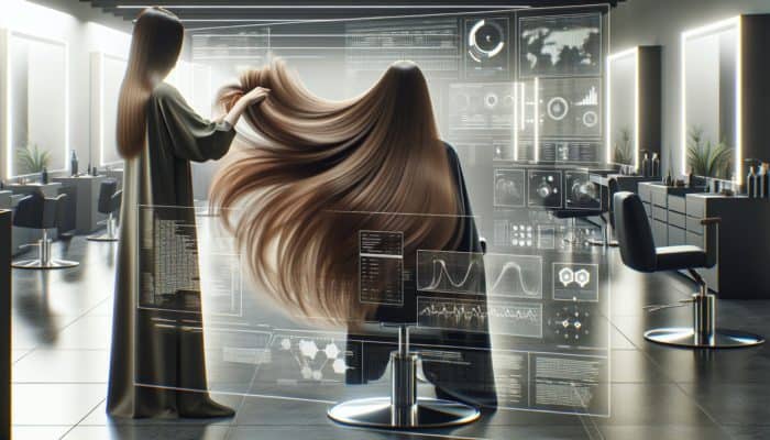 A stylist expertly executing point, slide, and texturizing cuts to achieve seamless, voluminous long layers in a salon.