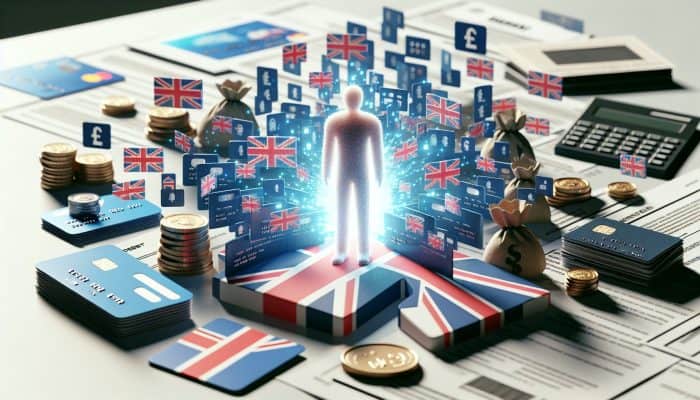 Visual Representation of Debt Consolidation: UK Guide | DCL Visual Representation of Debt Consolidation: A person consolidating various debts into a single glowing loan document, symbolizing financial relief in the UK.