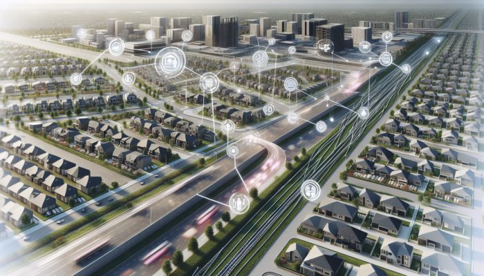 Aerial view of Boksburg's affordable neighborhoods with new roads and public transport under construction, enhancing appeal to first-time buyers.