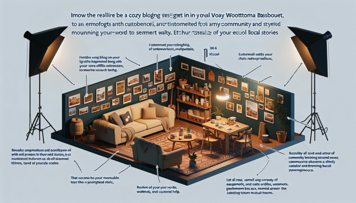Cozy blog setup in Royal Wootton Bassett, showcasing local stories and testimonials, with an engaging comment section.