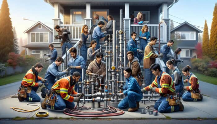 Natural Gas Line Services in Kitsilano Vancouver: Skilled technicians working on natural gas lines to ensure safety and efficiency.